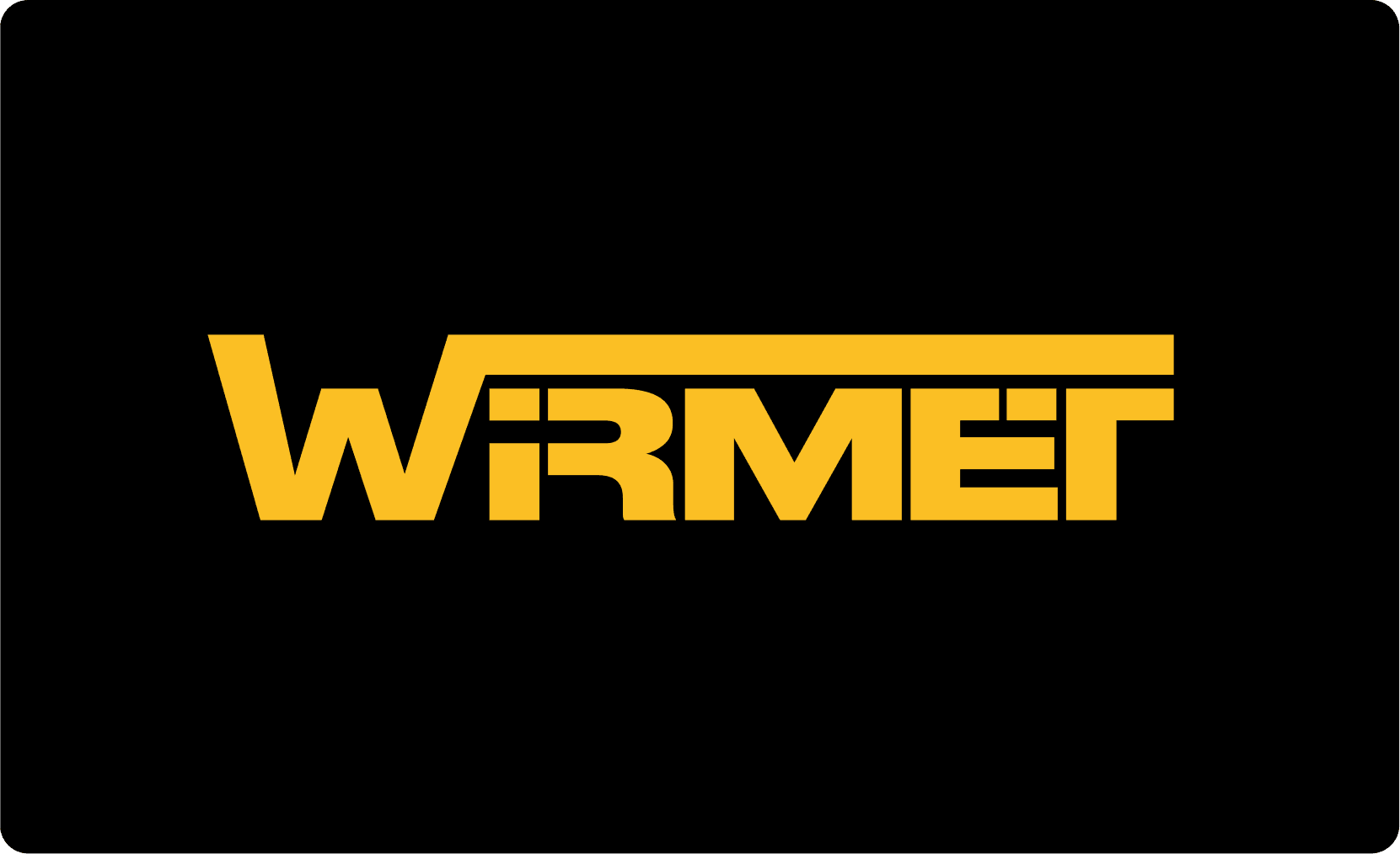 Wirmet logo in bold yellow lettering on a black background, representing a sunlight company.